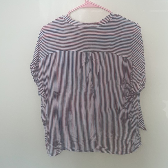 Ellison Striped Cotton Blend Blouse Size Medium - Picture 4 of 4
